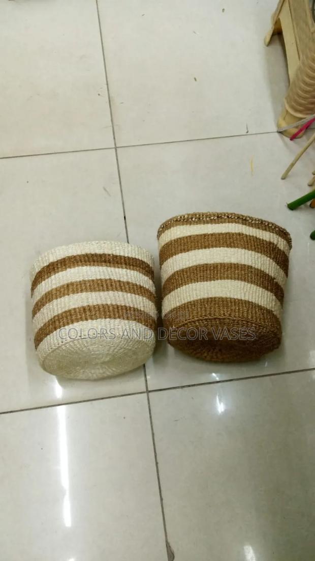 Khaki Brown and White Baskets for Home Decor - main view