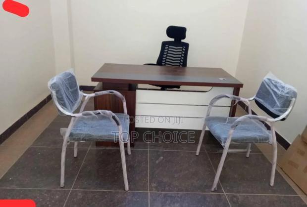 Executive Office Desk Set With Three Chairs - main view