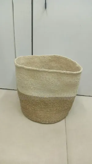 White and Brown Baskets Big for Dirty Laundry
