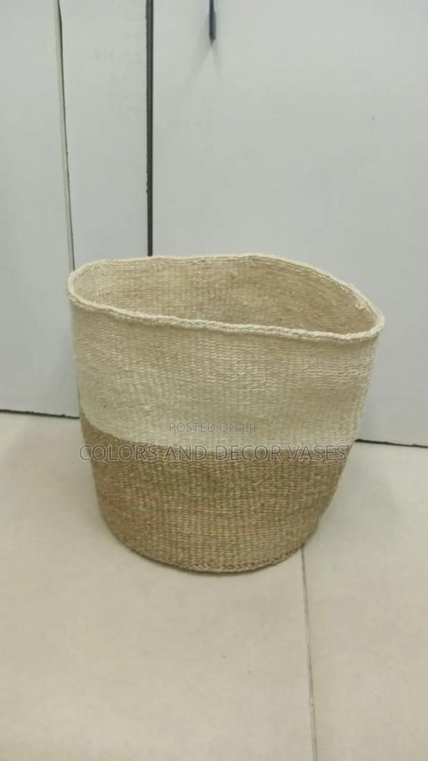 White and Brown Baskets Big for Dirty Laundry - main view