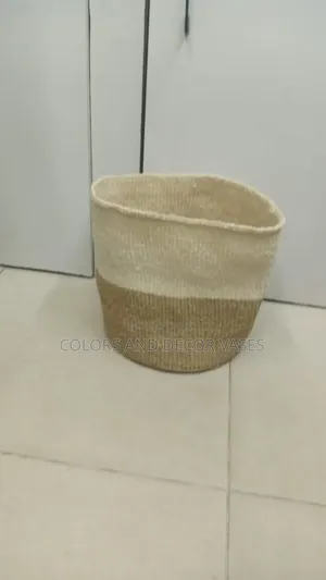 White and Brown Baskets Big for Dirty Laundry