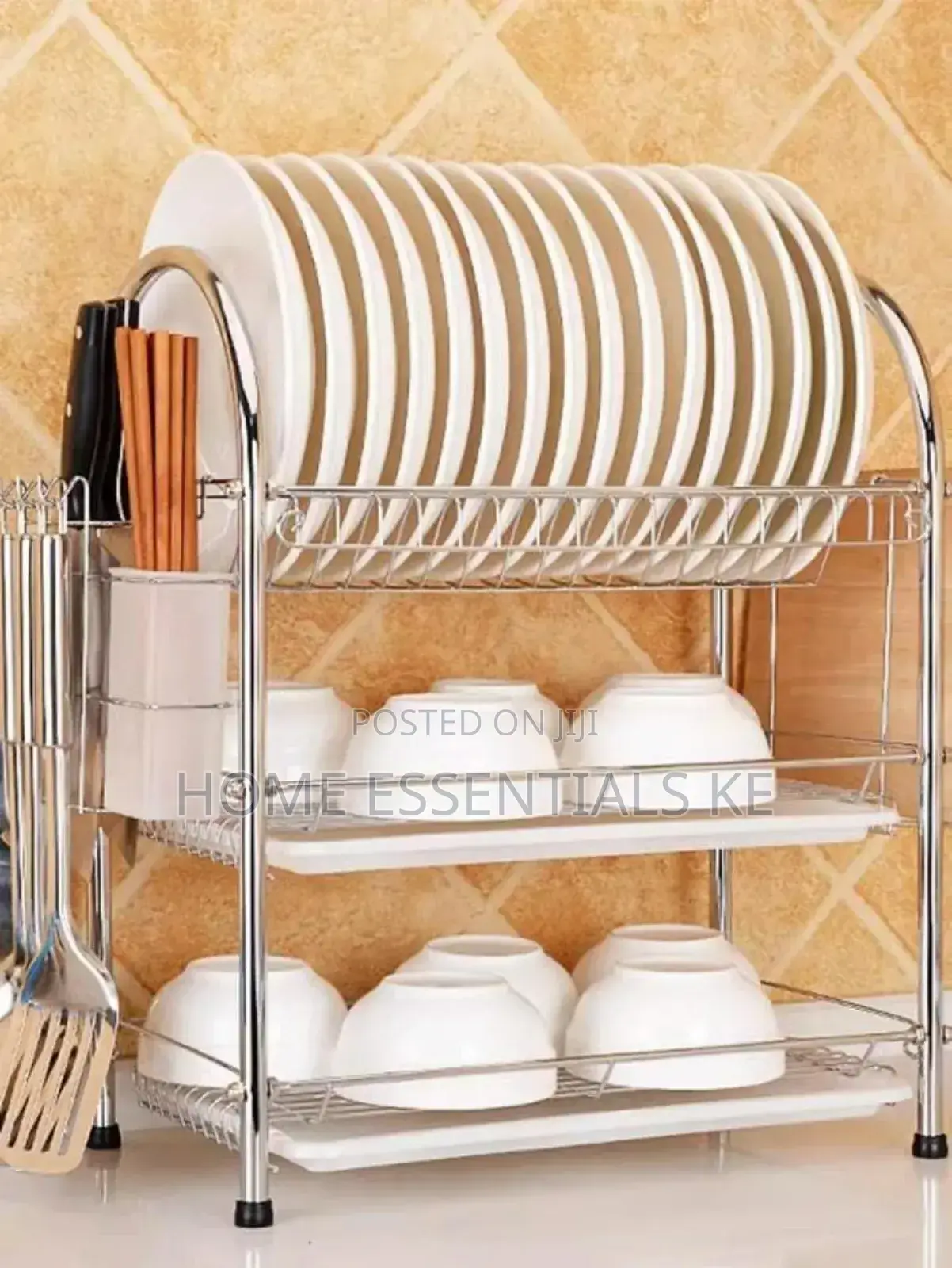 *HEAVY DUTY Kitchen 3 Tier Dish Rack -Aluminium