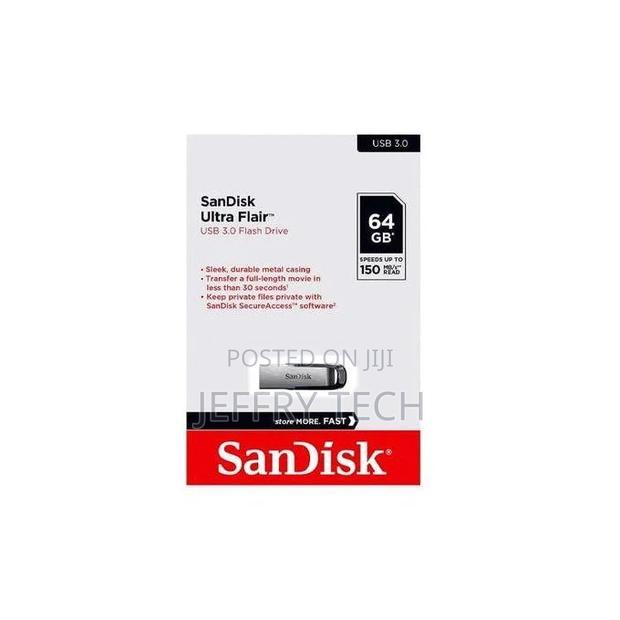 Sandisk 64gb Flash Drive Ultra Flair 3 0, 150mbps ,High Spee