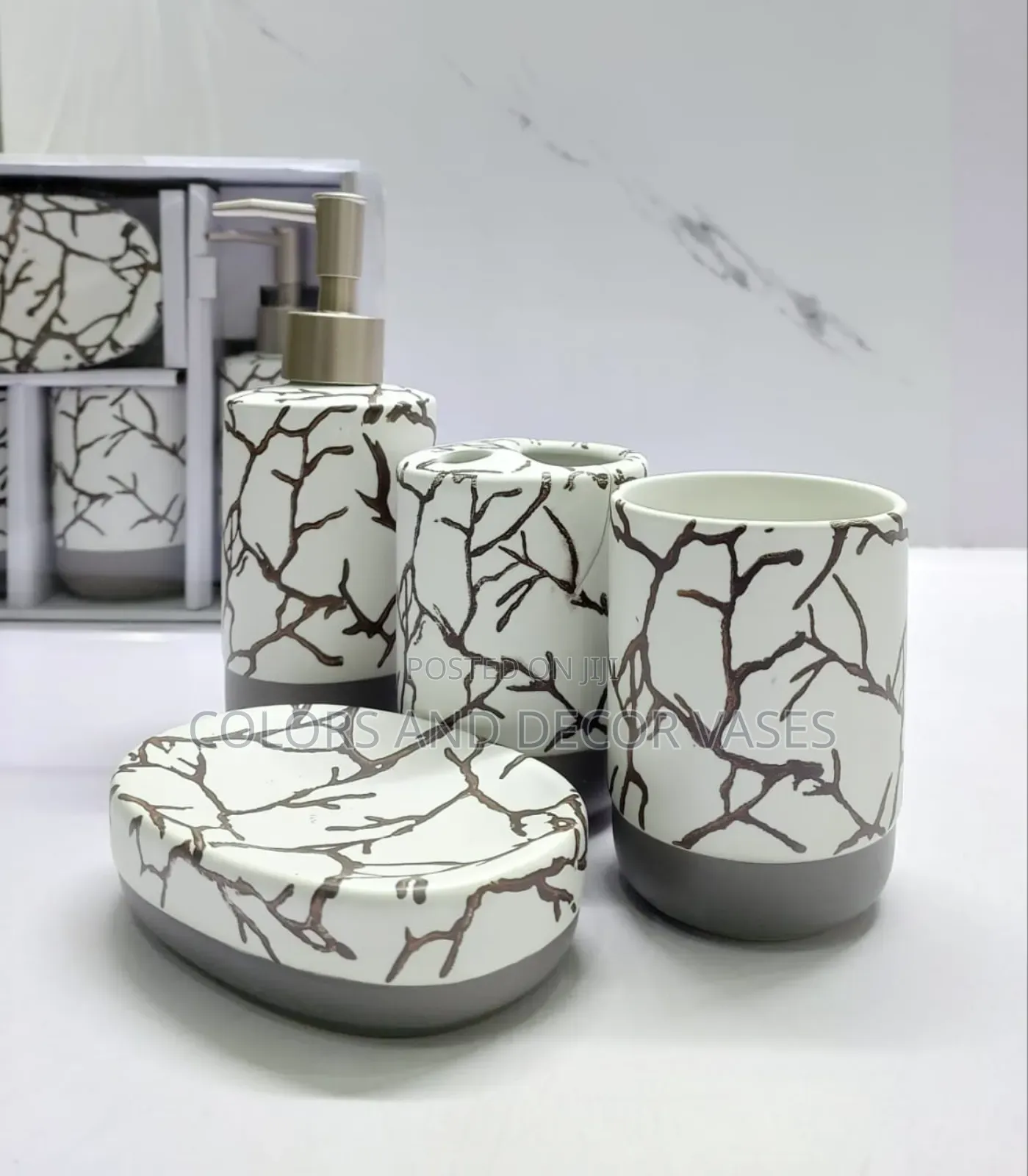 *Marble Profile Ceramic 4in1 Bathroom Set