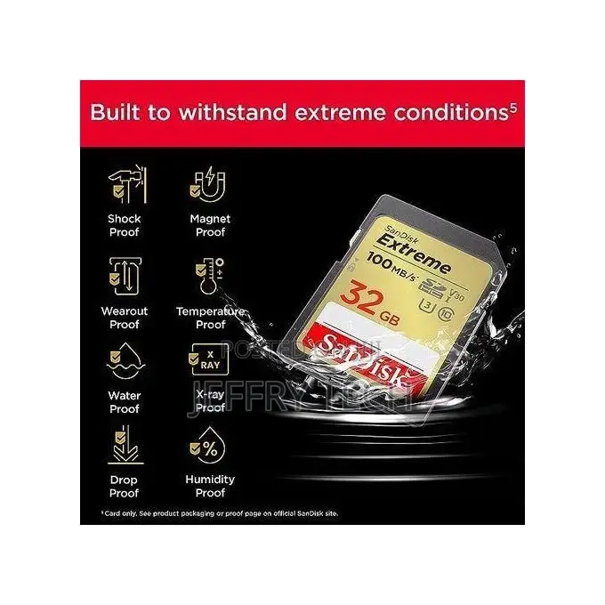 Sandisk 32GB Extreme SDHC Card, UHS-I Class 10, U3, V30,Orig