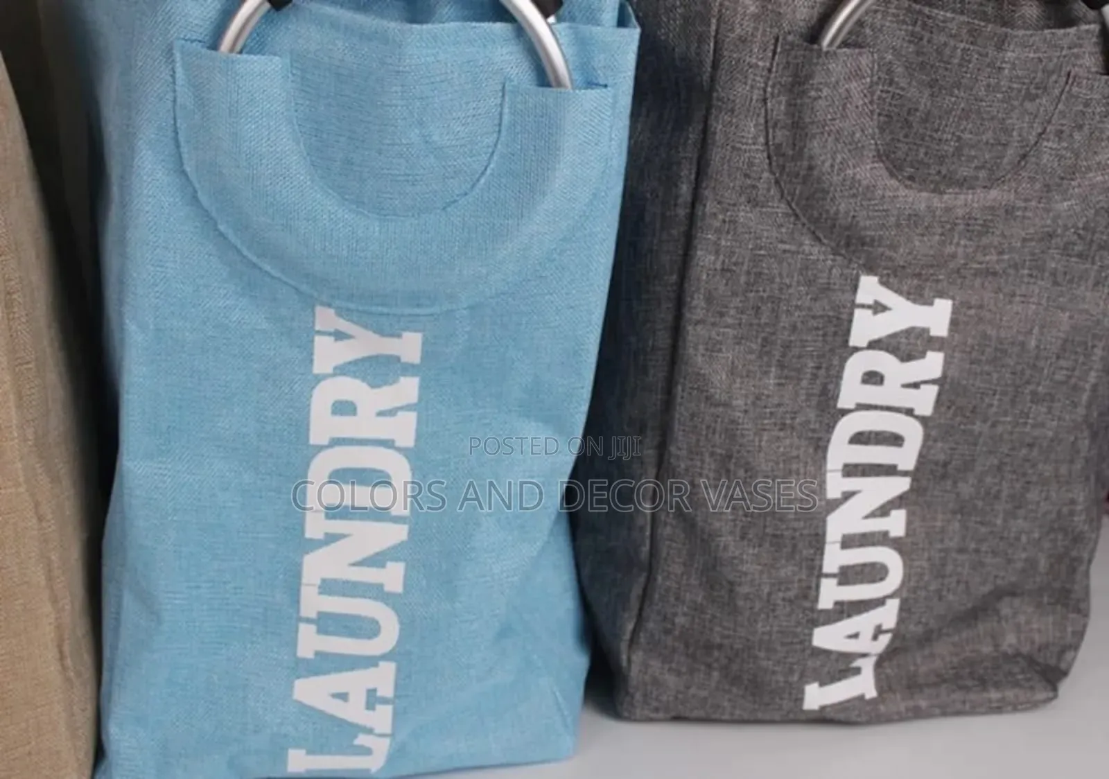 Laundry Baskets Blue and Brown