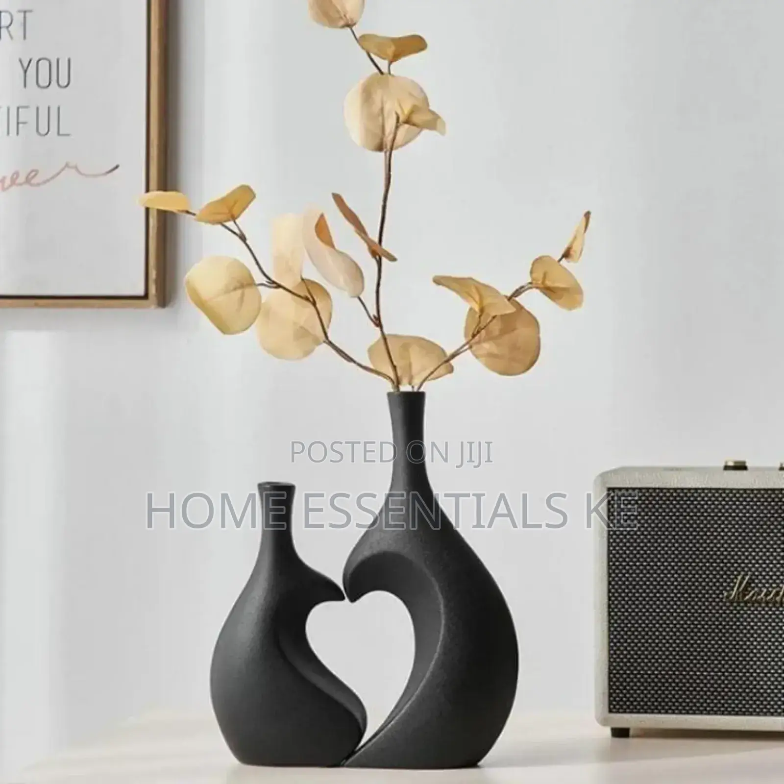 Decorative Ceramic Heart Shape Black