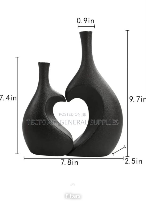 Decorative Ceramic Heart Shape Black - thumbnail 2