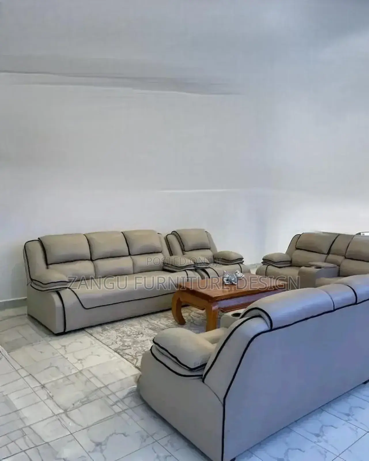 Fancy Leather Semi-Recliner Sofas 3-Seater