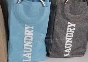 Laundry Basket- Grey and Blue