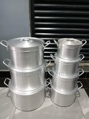 Aluminium Sufuria Heavy Gauge 7pc /Restaurant Cooking Pot