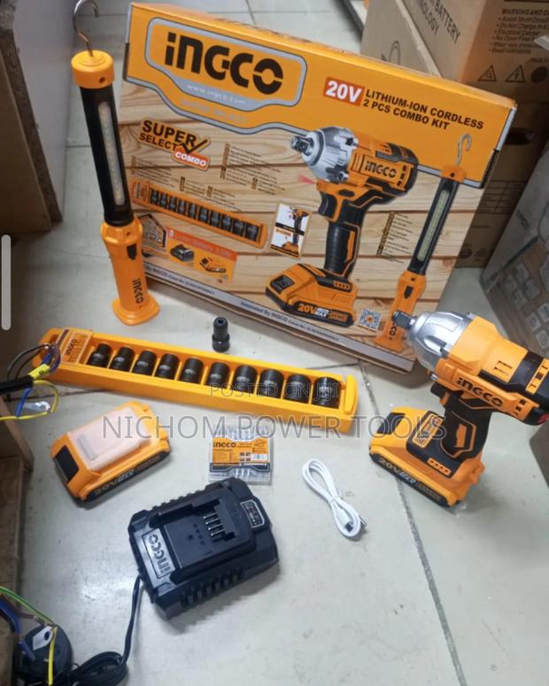 Ingco Cordless Impact Wrench +Candle Torch Wrench Socket Set