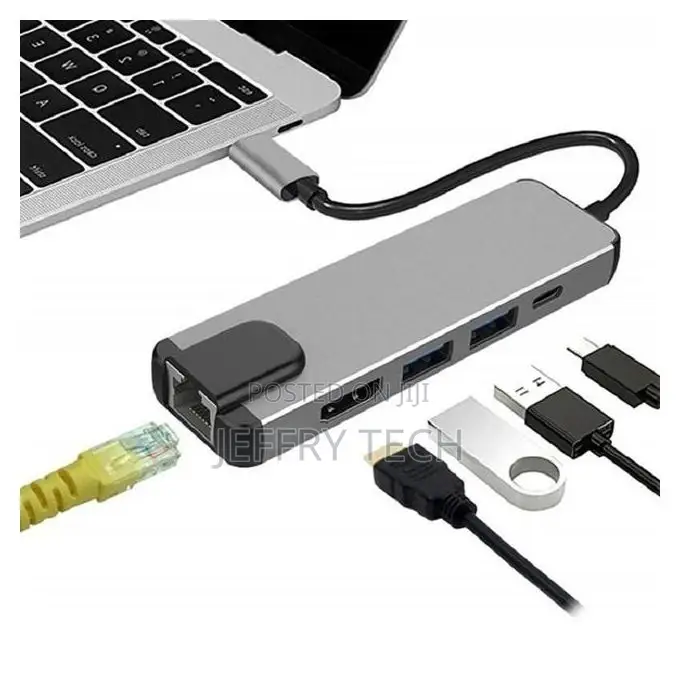 Ilepo 5 in 1 Usb Type C Hub Usb C Hub to Gigabit Ethernet