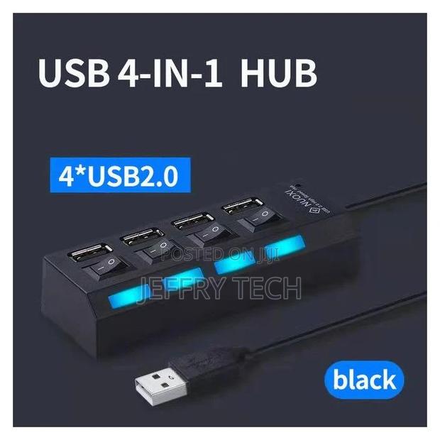 Usb 2.0 3.0 Hub One Drag Four Extension Splitter Plug Play A - main view
