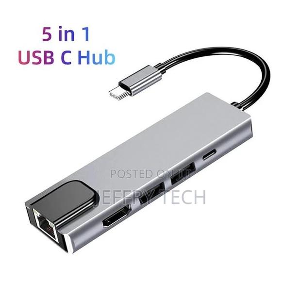 Usb C 5in1 Hub Type-C Thunder-Bolt3 to Usb3.0 HDTV 100mbp - main view