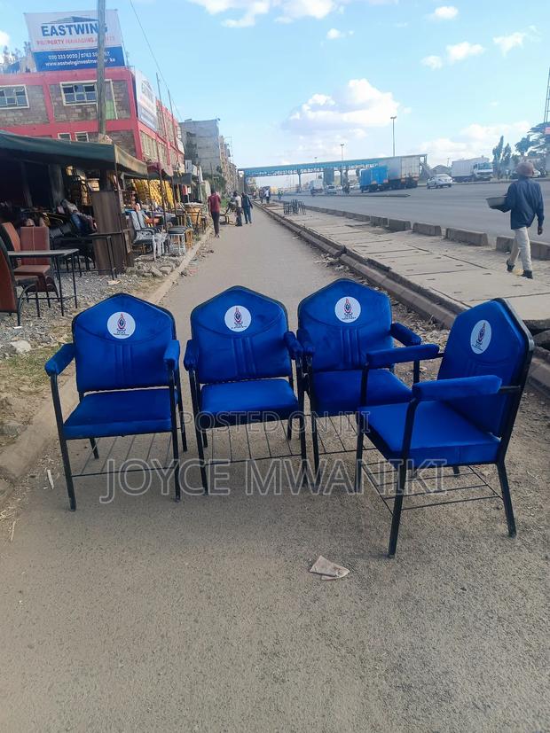 Blue Church Chairs, With Logo