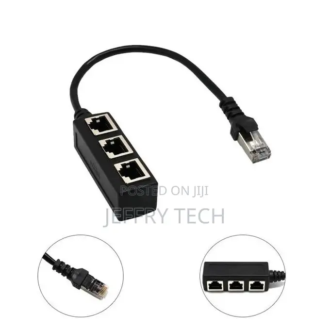 Rj45 1 Male to 3 Female or Three Female Ethernet Splitter So