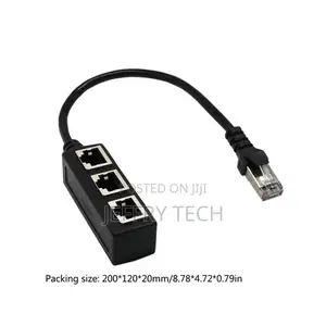 Rj45 1 Male to 3 Female or Three Female Ethernet Splitter So