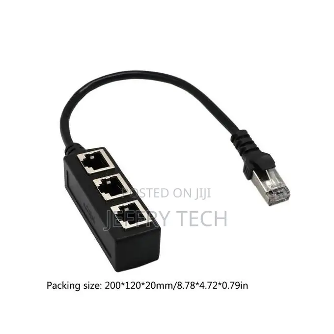 Rj45 1 Male to 3 Female or Three Female Ethernet Splitter So