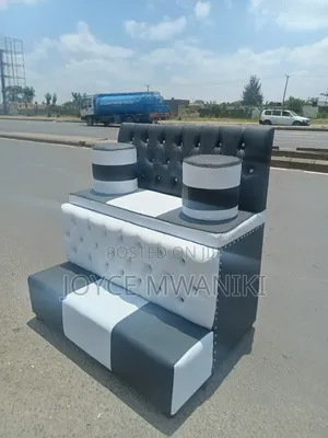 Pedicure Seat, Black and White 2 Seater 