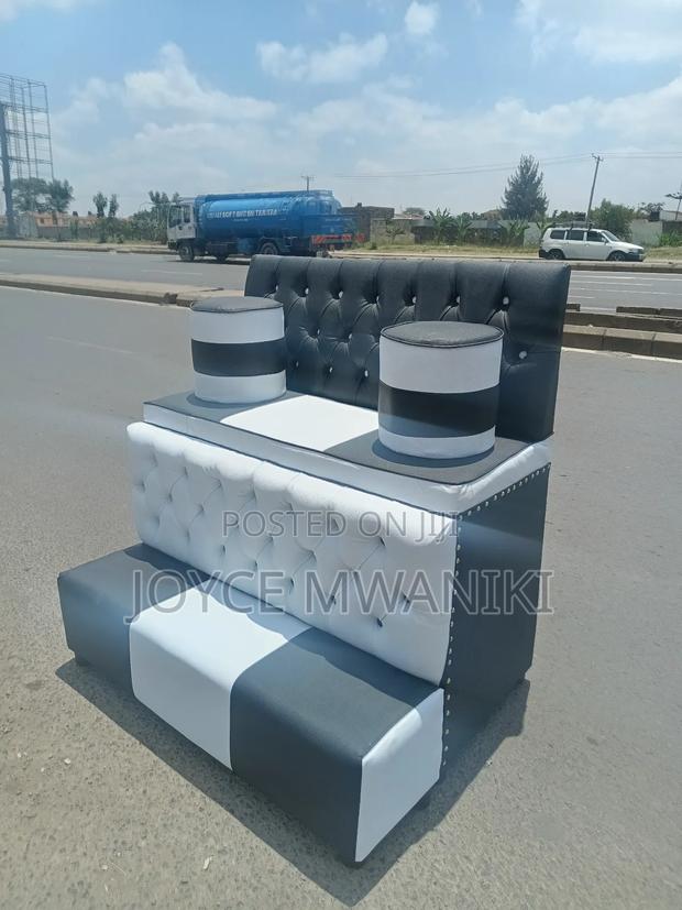 Pedicure Seat, Black and White 2 Seater 