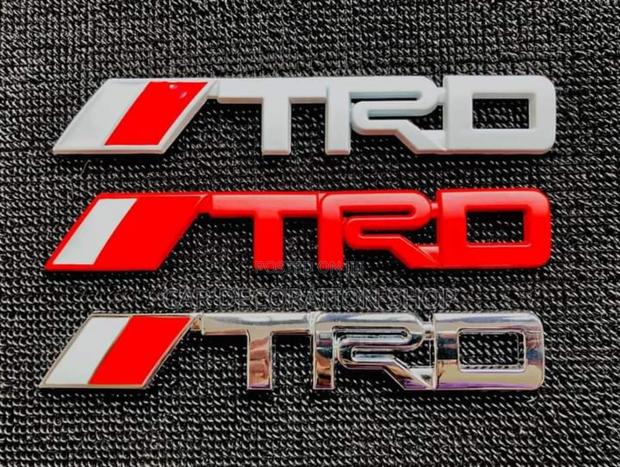 TRD Badges in White,Red,Chrome,Black Letters