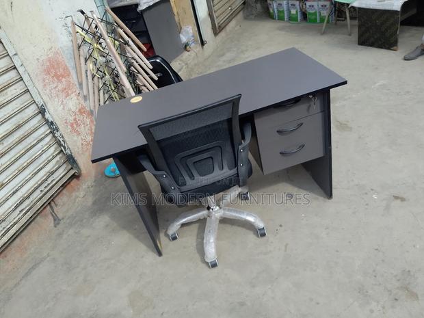 Modern Office Desk Gray and Task Chair Set - main view