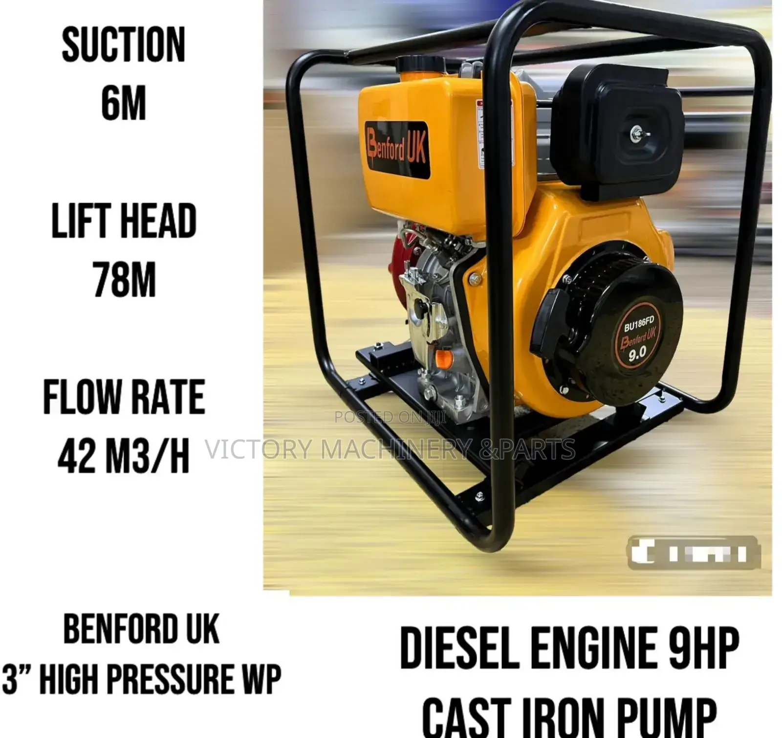 Benford UK 3"High Pressure DIESEL Water Pump