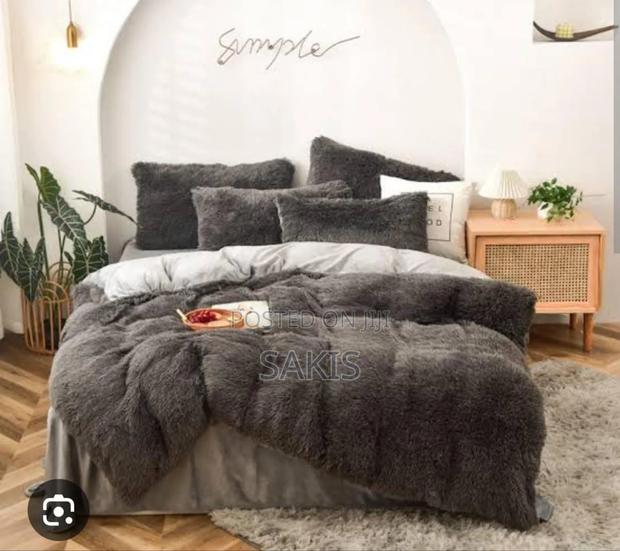 Gray Fluffy Duvets(1 + 1 + 4). Size 6ft X 7ft. Free Delivery - thumbnail 2