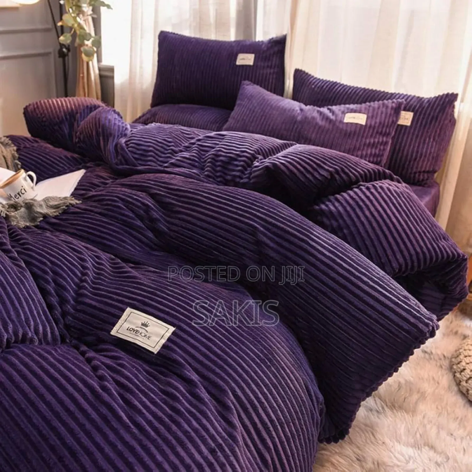 8ft X 7ft Velvet Duvets (1 + 1 + 2). Free Delivery