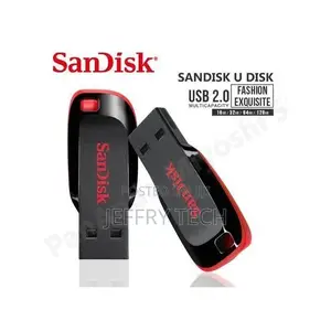 Sandisk 128gb Original Cruzer Blade Flash Disk - Black Red