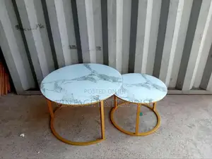 Marble Nesting Coffee Table Glass Effect