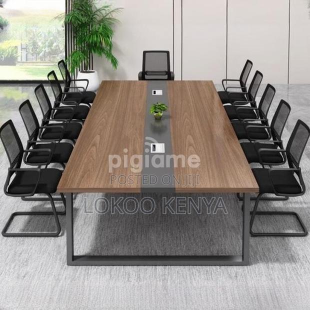 Boardroom Table: 2400mm Mahogany Boardroom Table - thumbnail 2