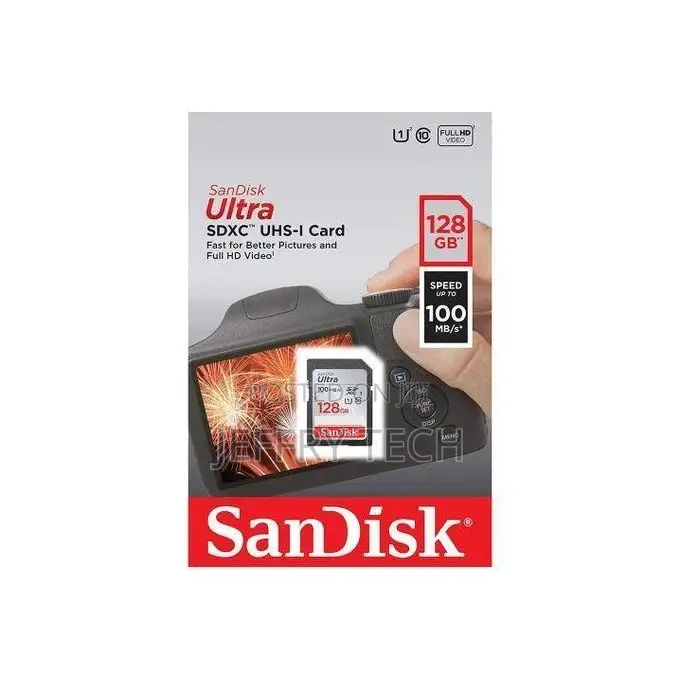Sandisk 128gb Sd Card Ultra, High Speed Camera Card SDXC-UHS