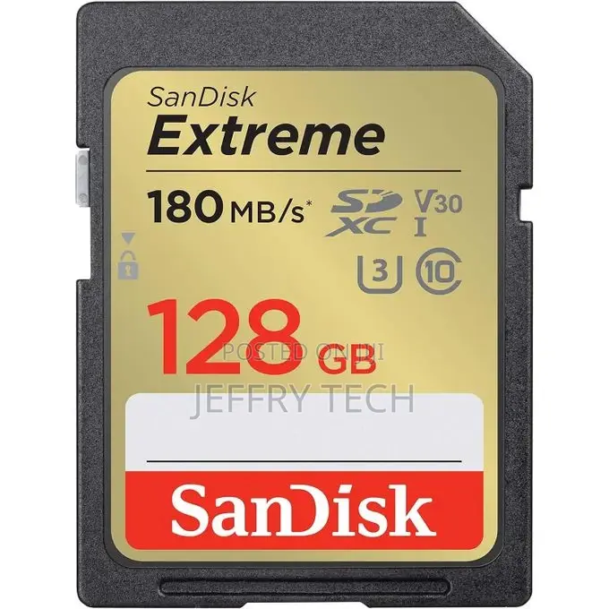 Sandisk Extreme SDHC UHS-I Card 128GB SD for Camera 180 MB/S