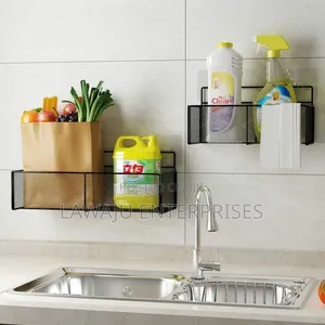 Black Medium Mesh Corner Shelf