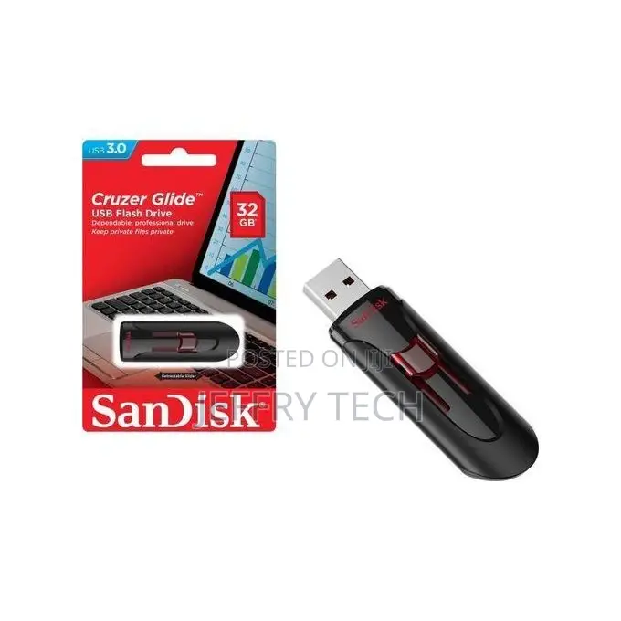 Sandisk Cruzer Glide 32gb Usb 2.0 Flash Drive, (1yr Wrty)