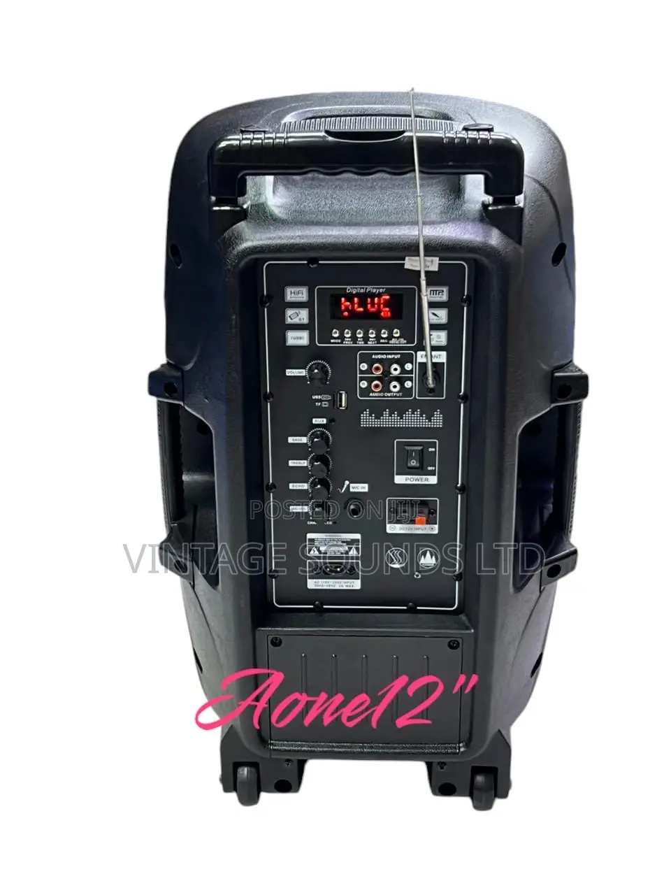 Aone 12” Trolley Speaker W/ USB Bluetooth Karaoke Microphone