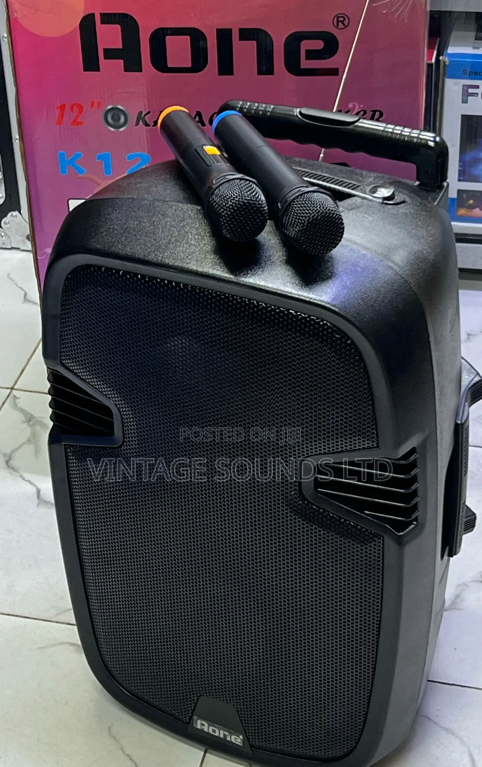 Aone 12” Trolley Speaker W/ USB Bluetooth Karaoke Microphone