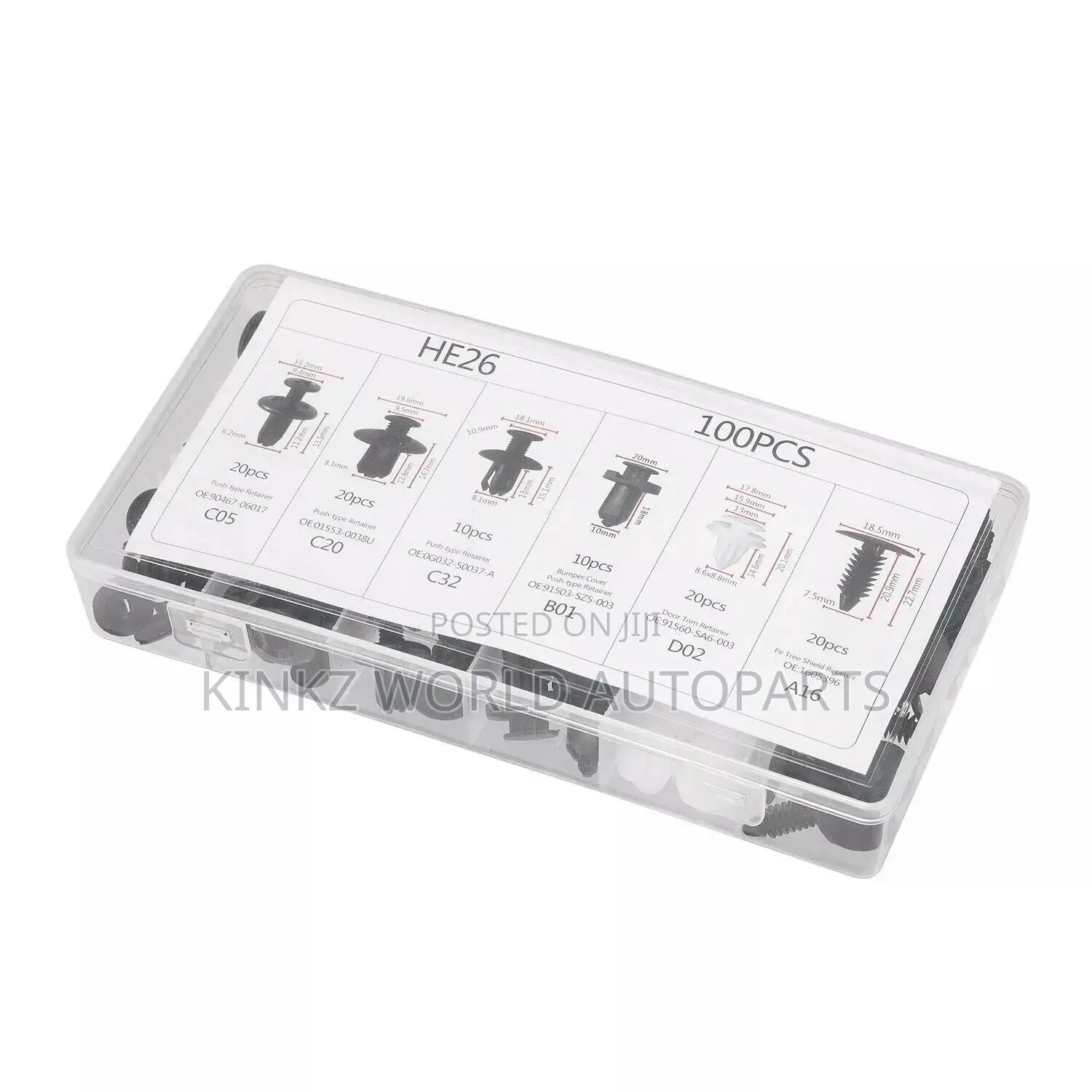100PCS Car Body Plastic Auto Fasteners Push Trim Clips