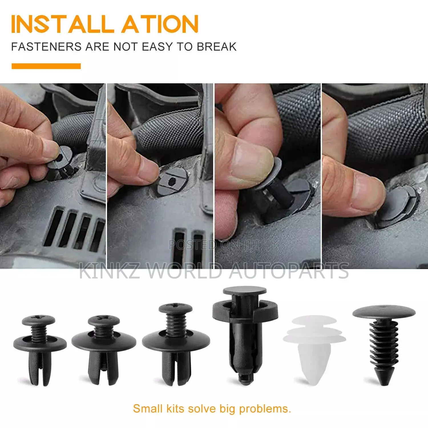 100PCS Car Body Plastic Auto Fasteners Push Trim Clips