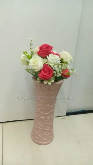 Plastic Vase and Flowers in Stock