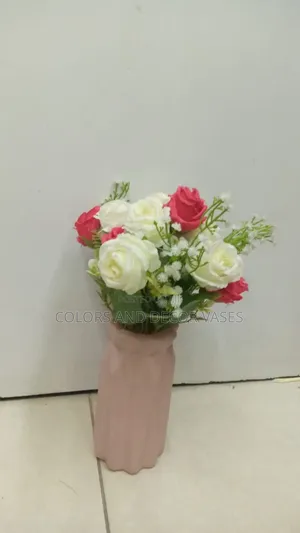 Plastic Vase and Flowers in Stock