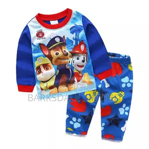 Kids Cartoon Pajamas Cotton 2 PCS Top T Shirt Bottom Trouser