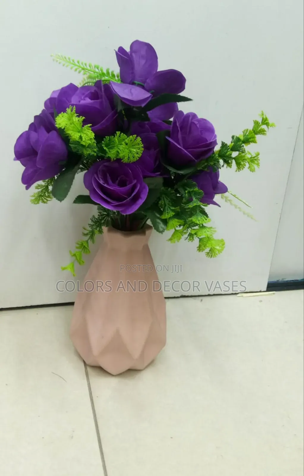 Purple Artificial Flowers With Vases