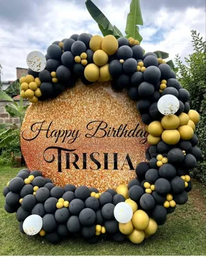 Gold and Black Balloon Backdrop