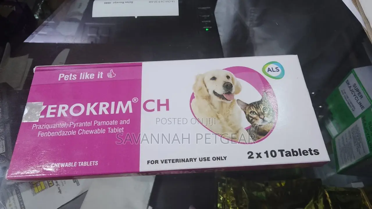 ZEROKRIM DEWORMER for Pets Dog, Cats - 1 Tablet Per 10kg BW