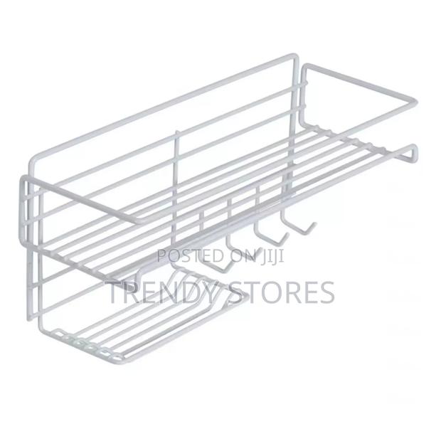 White Bathroom Rack With Hooks