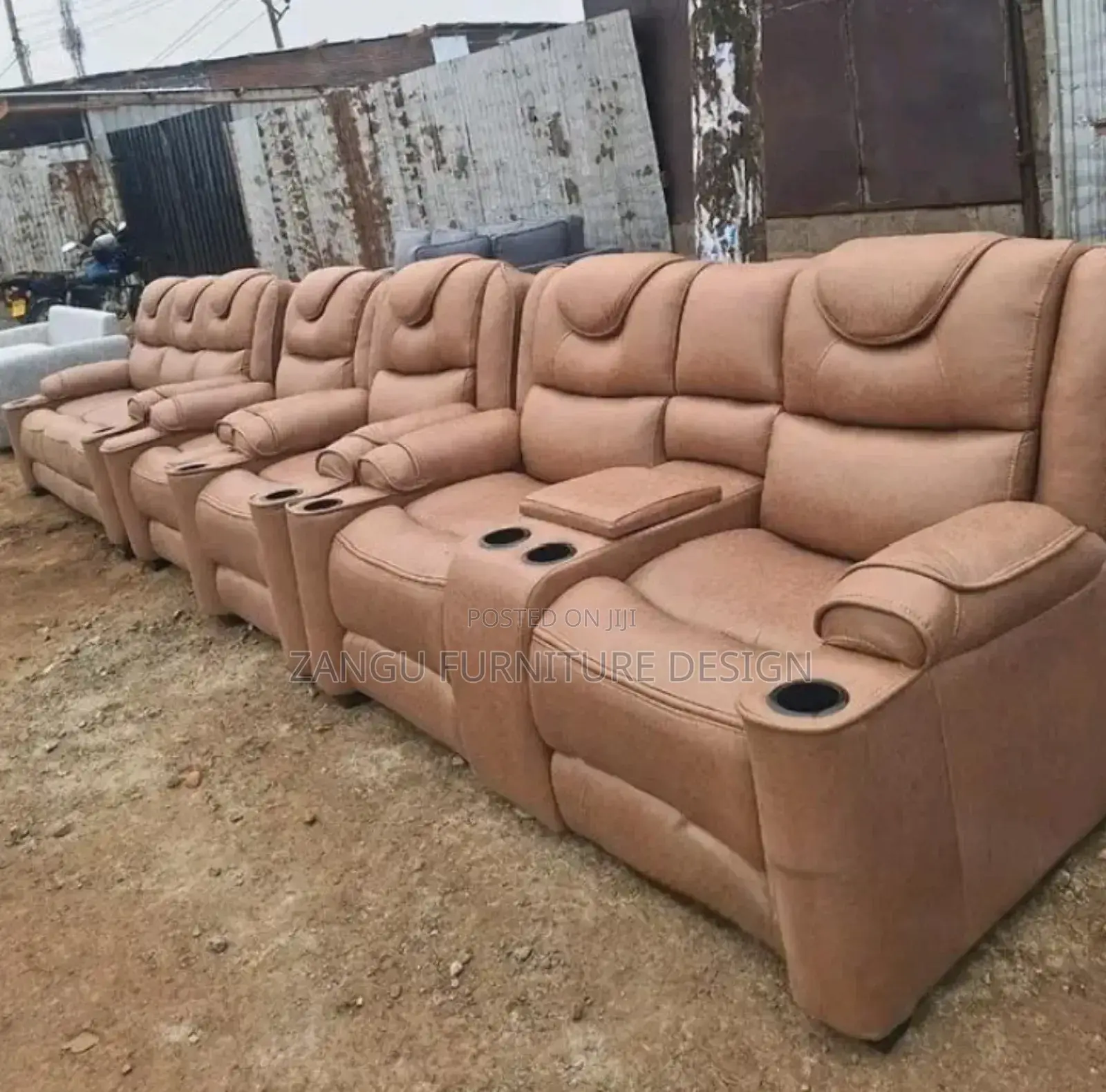 Leather Sofas Semi-Recliner 5 Seater