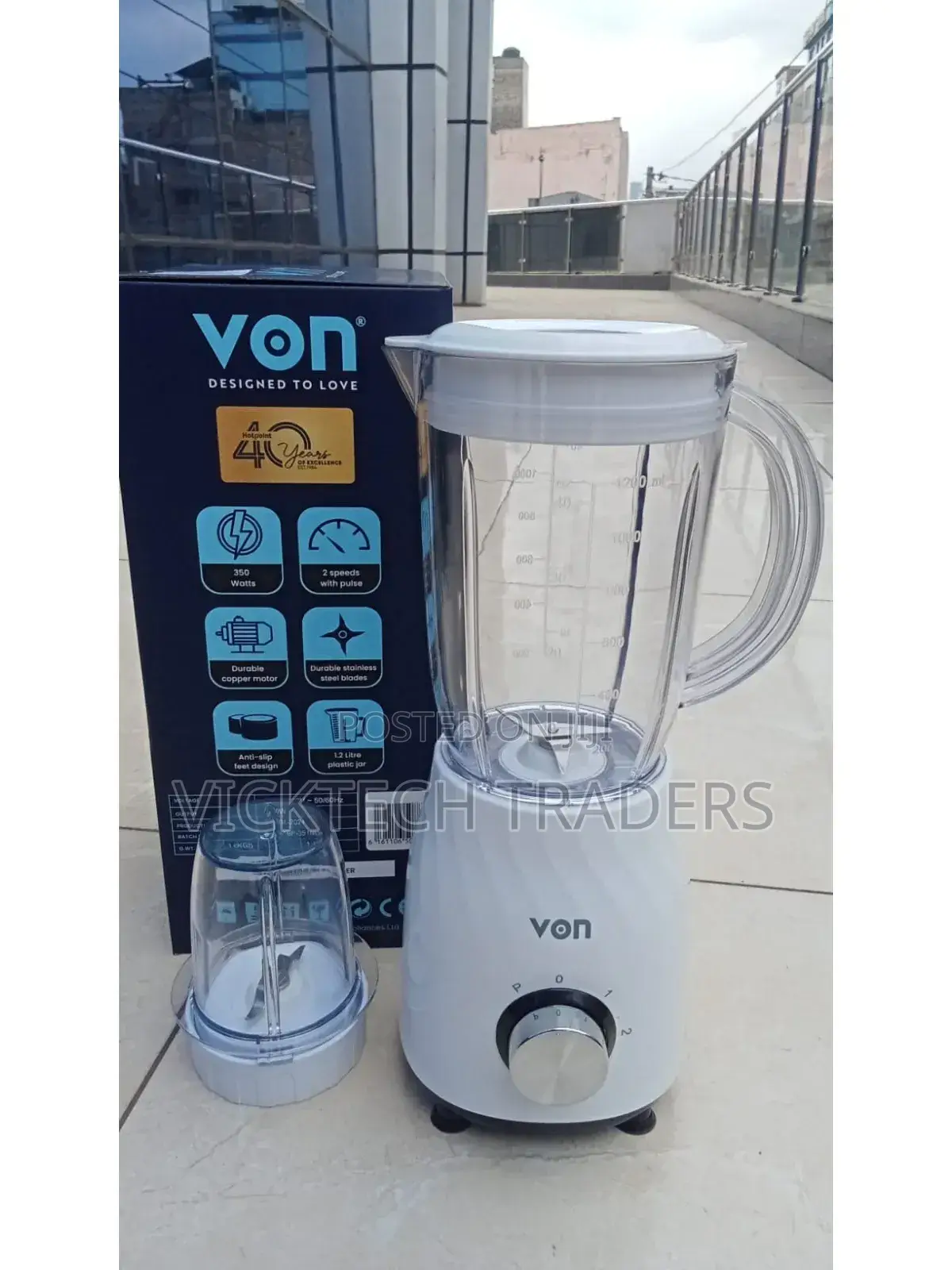 Von 2 In1 350W Blender With Grinding Machine